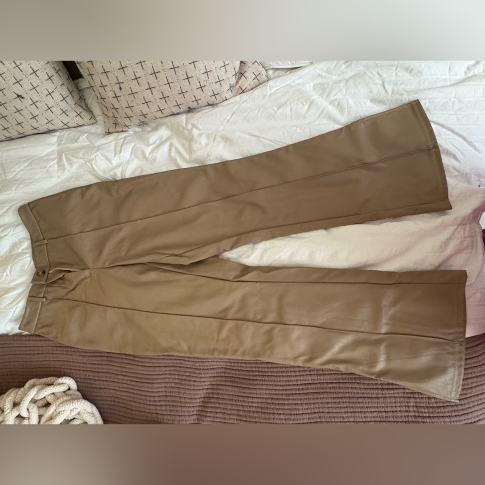 Brown Faux Leather Pants